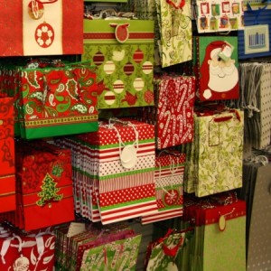 Christmas gift bags at Bering's Hardware